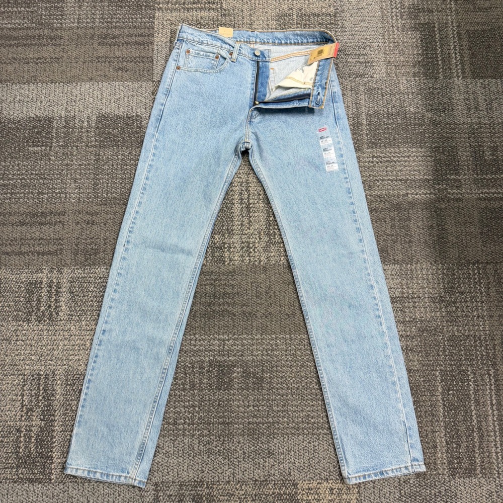 Levi's 505 Regular Jeans Mens 32x34 Light Wash Straight Leg Denim Pants